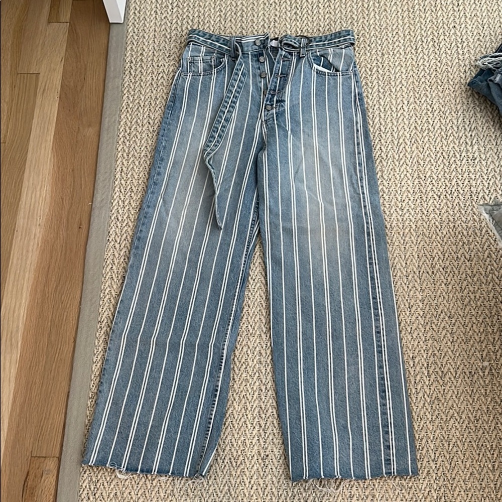 BOYISH Striped Wide Leg Jeans